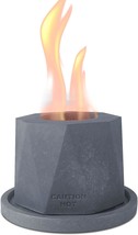 Kante Concrete Tabletop Fire Pit With 6&quot; Dark Gray Base, Ethanol Fire Pit, Rome - $71.99