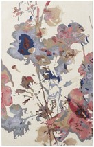 8' X 10' Ivory and Blue Wool Floral Hand Tufted Area Rug - $1,695.83 CAD