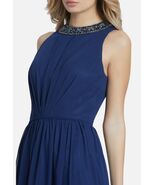 Ieena for Mac Duggal Midnight Blue Embellished High Neck Pleated Gown Sz... - €109,70 EUR