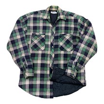 Vintage Cumberland Quilt Lined Jacket Shirt Mens Sz Medium Work Green Plaid - £16.34 GBP