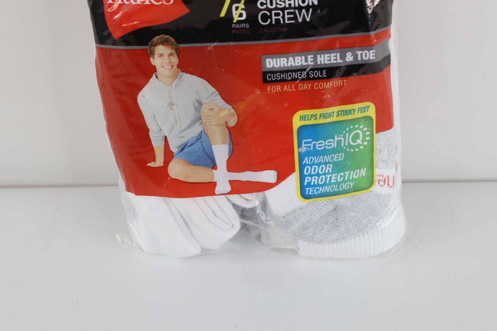 Deadstock Vintage Y2K Hanes Adult Shoe 6-12 Pack of 6 Crew Socks White Item image 4