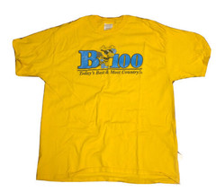 B-100 “Todays Best &amp; Most Country” Yellow Size XL Vintage T-Shirt Great ... - $23.08