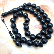 17 mm Huge 33 Prayer Beads worry beads Yemen Natural Black Coral Yusr يس... - £582.66 GBP