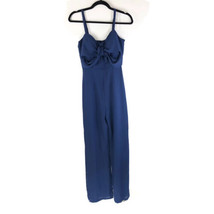 Socialite Womens Jumpsuit Draped Wide Leg Sleeveless Navy Blue XS - £18.82 GBP