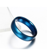 High Gloss 6mm Stainless Steel Blue Color Band - FAST SHIPPING!!! - £6.72 GBP