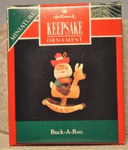 Hallmark - Buck-A-Roo - Santa on Rocking Buck - Miniature  Keepsake Ornament - £9.92 GBP