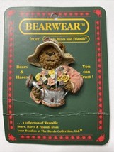 c2004 Boyds Bears &amp; Friends Bearwear Eleanor Watering Can + Flowers Pin Retired - £7.85 GBP