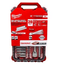 Milwaukee 48-22-9481 28-Piece 3/8 in. Drive SAE Ratchet and Socket Set with PACK - £98.30 GBP