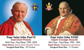 Pope John Paul II and Pope John XXIII, Prayer Card, 5-pack, with a Jesus Card - £10.35 GBP