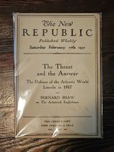 The New Republic Published Weekly, Saturday February 17th 1917 Vol X No 120 - $43.24