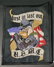 &quot;First In Last Out&quot; Marine Bulldog- Military - Sew On/Iron On Patch     ... - £15.12 GBP