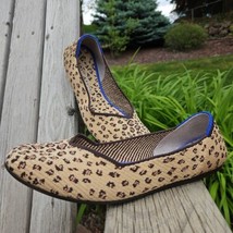 Rothys The Flat Shoes Womens Sz 10 Leopard Spotted Cheetah Round Toe Sli... - $42.22