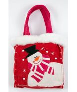 TARGET SNOWMAN GIFT BAG RED WHITE SEQUINS FAUX FUR CHRISTMAS FELT GIFT BAG  - $109.10 MXN