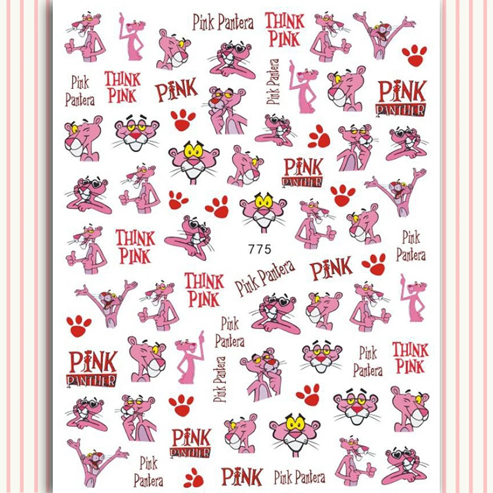 Play 10PCS DIY  Cartoon Collection Nail Art Sticker 3D Pink Panther Tom Cat Self - £23.54 GBP