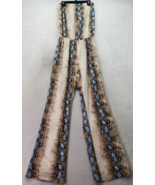 Single Jumpsuit Womens XS Brown Blue Snake Skin Lined Strapless Pleated ... - $35.65 CAD