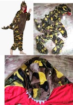 CASABACO Adult Dinosaur Fleece Camo Costume  T-rex Pajama Halloween Unisex Large - £28.74 GBP