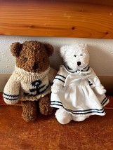 Lot Brown Summit Collection Teddy Bear in Knit Cream &amp; Blue Anchor &amp; Unipak Whit - £8.88 GBP