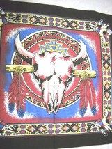 BUFFALO SKULL SHIELD MULTICOLORED BANDANA SCARF HEAD WRAP COTTON HANKERC... - $4.99