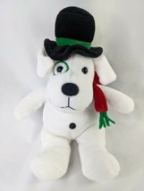 Green Dog Plush 8 Inch Black Hat Circle Eye Stuffed Animal Toy - £8.70 GBP