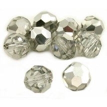 10 Round Beads Faceted Clear Labrador Crystal Bead 12mm - £10.03 GBP