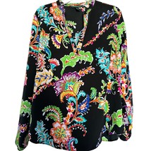 Lauren Ralph Lauren Womens Blouse Multicolor XL Floral Long Sleeve - £17.40 GBP