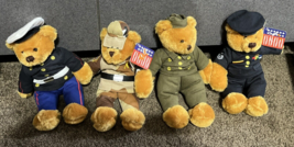 lot New &amp; used Plushland 9&quot; Plush Stuffed Animals MILITARY Bears some tags NOS - £18.27 GBP