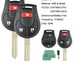2X For 2008 2009 2010 2011 2012 2013 2014 2015 2016 Nissan Rogue Remote ... - $31.99