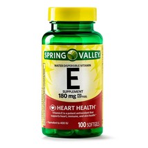 Spring Valley Vitamin E Softgels, 400 IU, 100 CounT. - £12.65 GBP