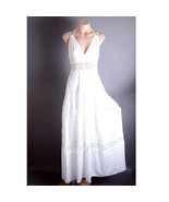 White V Neck Eyelet Boho Pocket Crochet Purple Fringe Tassel Long Maxi D... - €73,02 EUR