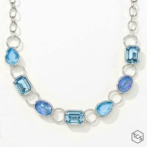 Touchstone Crystal by Swarovski Blue Collar Necklace New in Box - £81.00 GBP