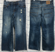 Womens Aeropostale Distressed Benton Bootcut 29x30 100% Cotton Jeans Blue - £11.61 GBP