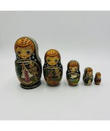 Vintage Matryoshka Nesting Doll Hand Painted  Wooden 5 Pieces - £69.78 GBP