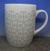 Starbucks Geometric Pattern White Silver Coffee Mug Cup 11 oz 325 ml 2014 (A) - £24.19 GBP