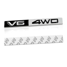 1Pcs  V6 4WD 3D  Sticker Decal Head  Side Fender Rear Trunk Emblem  Sticker Deca - £59.25 GBP