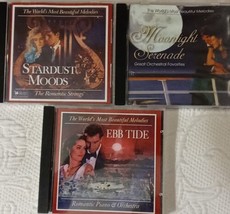 Lot Of 3 Readers Digest Cds - Ebb Tide,Moonlight Serenade &amp; Stardust Moods - £13.58 GBP