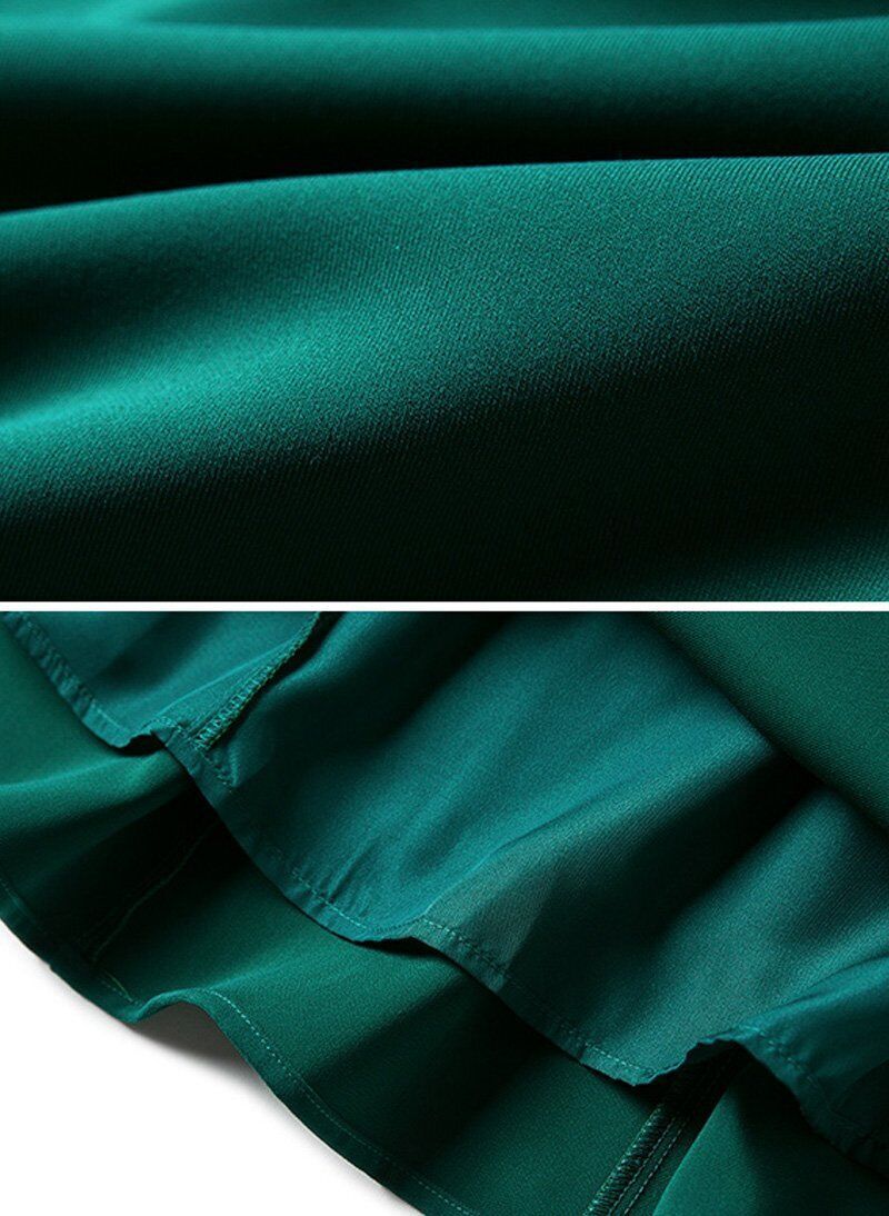 Kate Middleton Inspired Gold Button Front Silk Green Midi Sheath Dress Item image 8