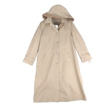 Vintage LONDON FOG Maincoats Women&#39;s 14 Petite Camel Trench Coat w/ Hood... - $43.54