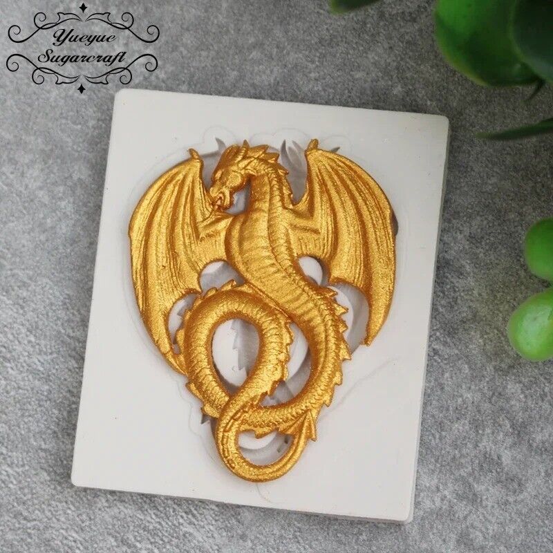 Dragon Silicone Mold Fondant Food Safe Mould Cake Sugarcraft Chocolate G... - $9.45