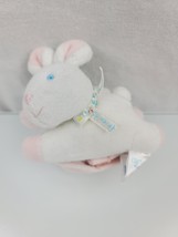 Carters Starters White Pink Stuffed Plush Bunny Rabbit Wrist Rattle Baby... - £23.22 GBP