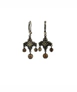 Art Deco Sterling Vintage Judith Jack Marcasite and Smoky Quartz Dangle ... - $54.45