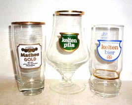 3 Mathes Kelten Brau +1987 Manching German Beer Glasses - £15.77 GBP