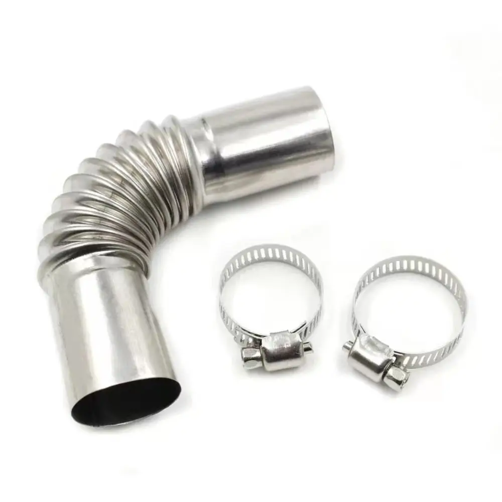 25mm With Clamps Stainless Steel Exhaust Pipe  Car Accessories  Heater Elbow Con - £38.19 GBP