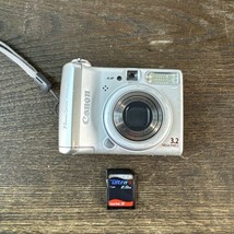 Canon PowerShot A510 3.2MP Digital Camera Silver Tested 128MB SD Card - $46.57