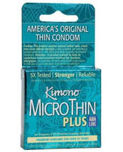 Kimono Micro Thin Aqua Lube Condom - Box of 3 - $19.54