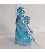 Vintage Wheaton Glass Blue Carnival Iridescent Victorian Dutch Boy Paperweight - $25.00
