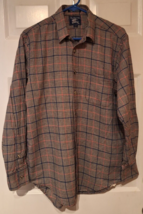 Vintage Burberry Mens Shirt Sz M Long Sleeve Wool Blend Made In USA Plaid - £24.58 GBP