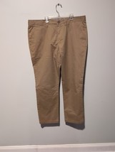 Southern Pines Brown Chino Pants, Men&#39;s Casual Flat Front, Trousers 36W ... - $16.83