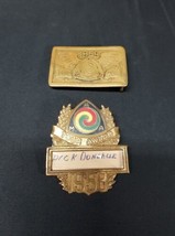 Old 1958 &amp; 1959 Ama Tour Award Medal Badge And American Motorcycle Belt Buckle  - £73.35 GBP