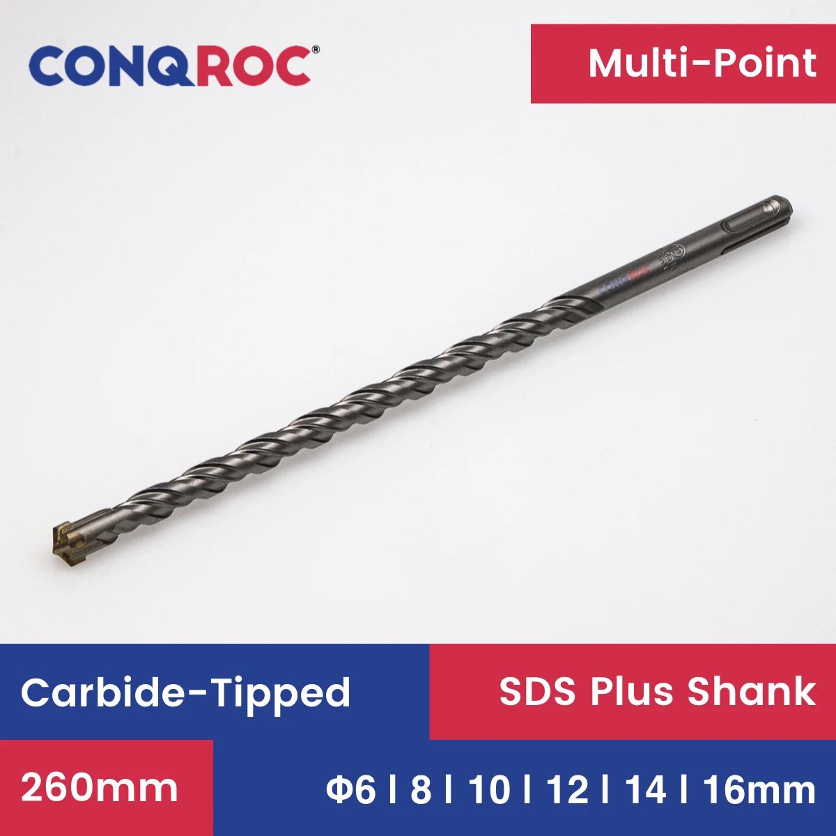 260mm Masonry Drill Bit SDS Plus Shank for Electric Hammer Tungsten Carbide Cros - £182.02 GBP