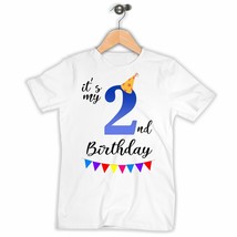 Personalised Birthday T-shirt - Custom Name Age Tshirt 2nd 3rd 1st Blue Second - £9.86 GBP